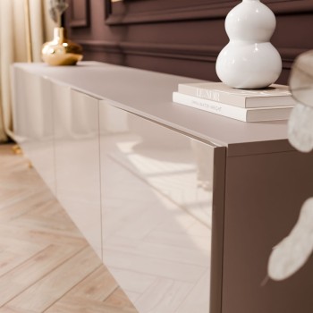 Szafka RTV COLGANTE 200 kaszmir wysoki połysk na nóżkach