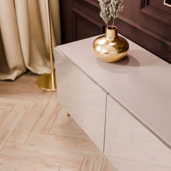 Szafka RTV COLGANTE 200 kaszmir wysoki połysk na nóżkach