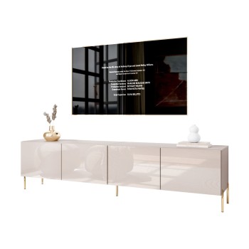 Szafka RTV COLGANTE 200 kaszmir wysoki połysk na nóżkach