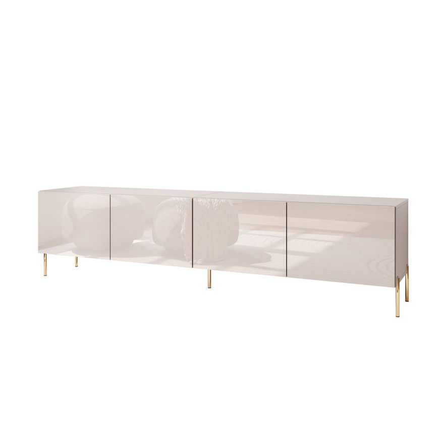 Szafka RTV COLGANTE 200 kaszmir wysoki połysk na nóżkach