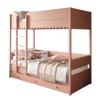 Łóżko piętrowe dziecięce BABUSHKA 90x200 cm