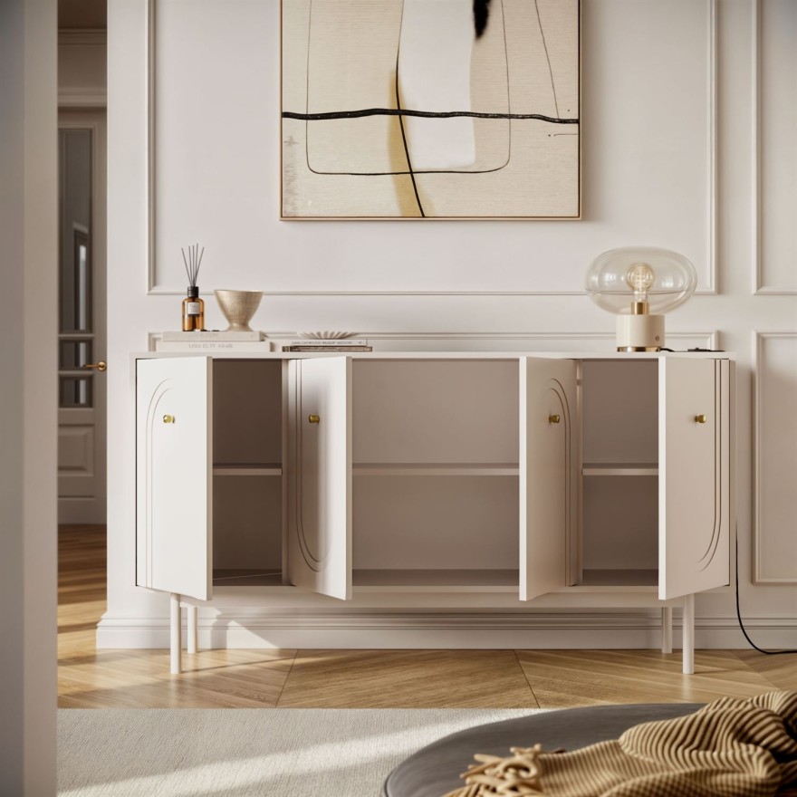 Komoda LIBERTY 4D na drewnianych nóżkach