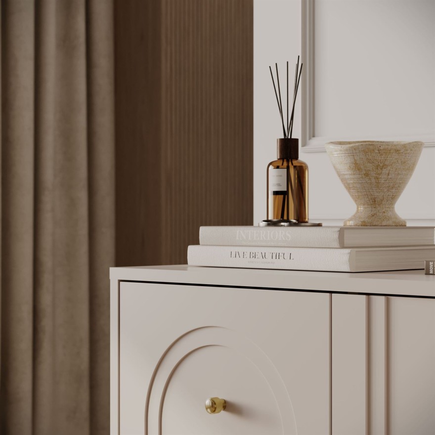 Komoda LIBERTY 4D na drewnianych nóżkach