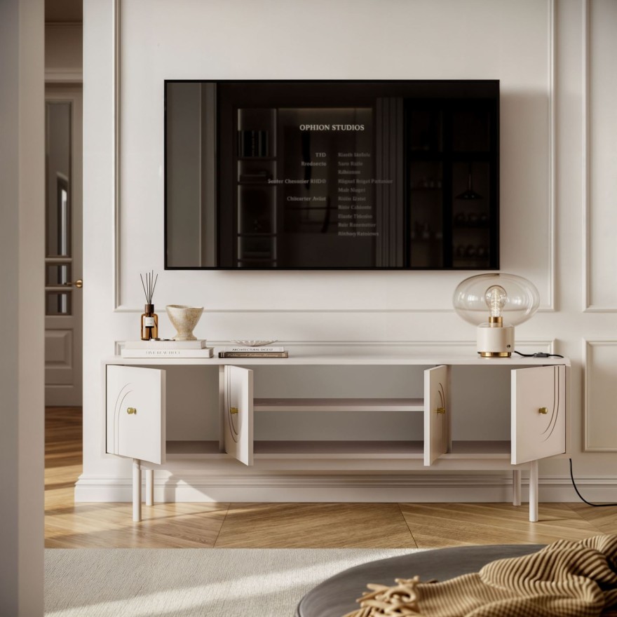 Szafka RTV LIBERTY na drewnianych nóżkach