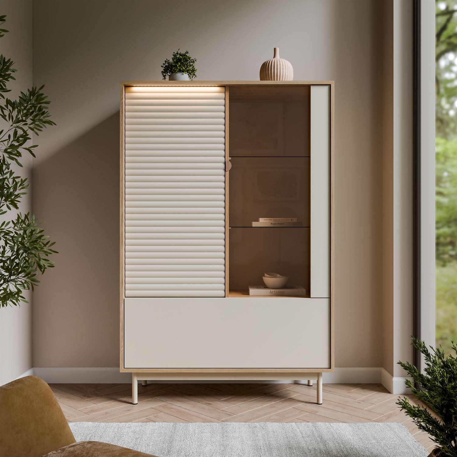 Witryna FLORENCE 2D1W z oświetleniem LED