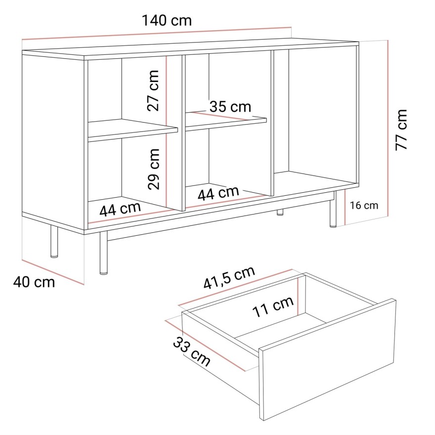 Komoda FLORENCE 2D3S z szufladami