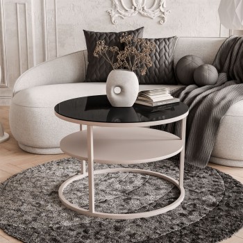 Stolik Kawowy CIRI GLASS KASZMIR z półką