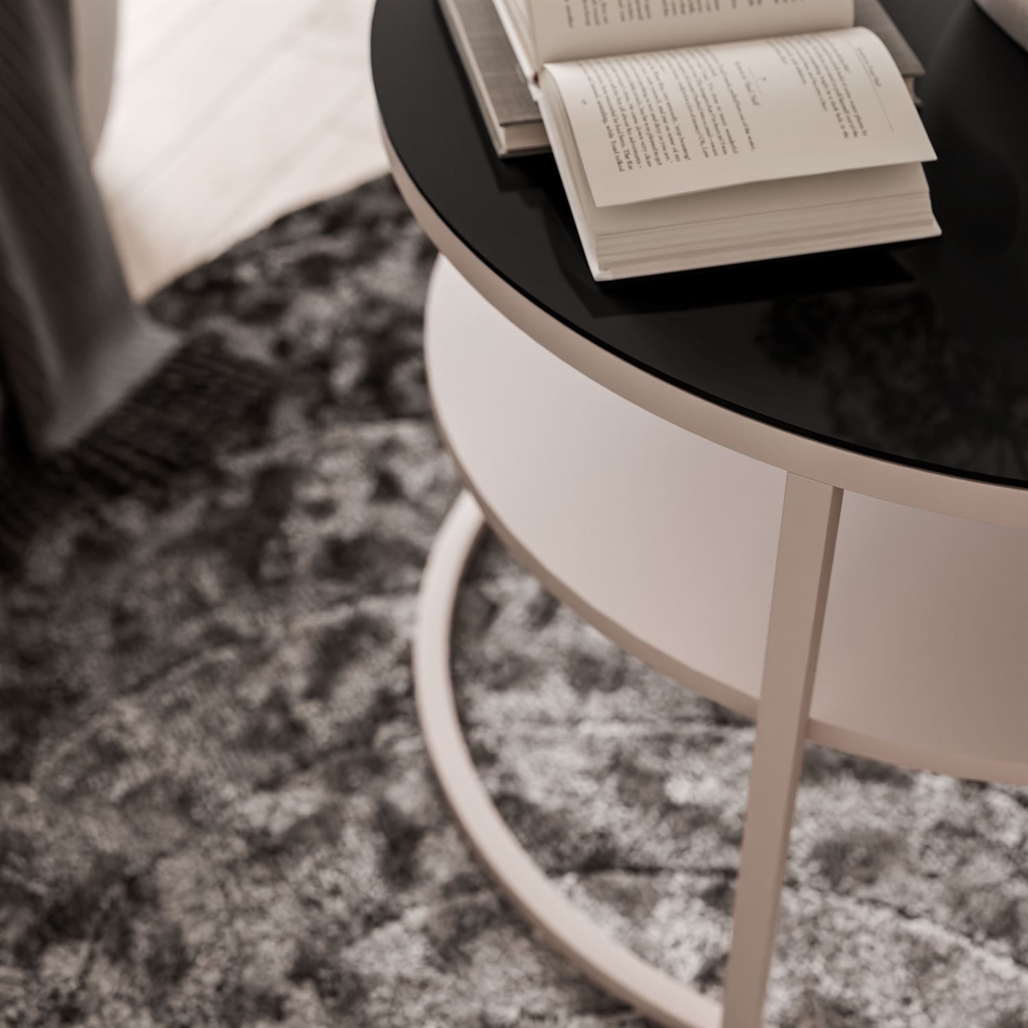 Stolik Kawowy CIRI GLASS KASZMIR z półką