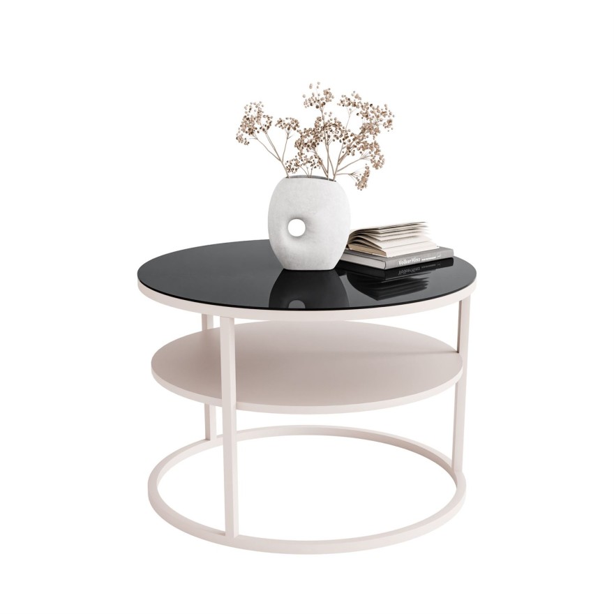 Stolik Kawowy CIRI GLASS KASZMIR z półką