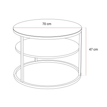 Stolik Kawowy CIRI GLASS KASZMIR z półką