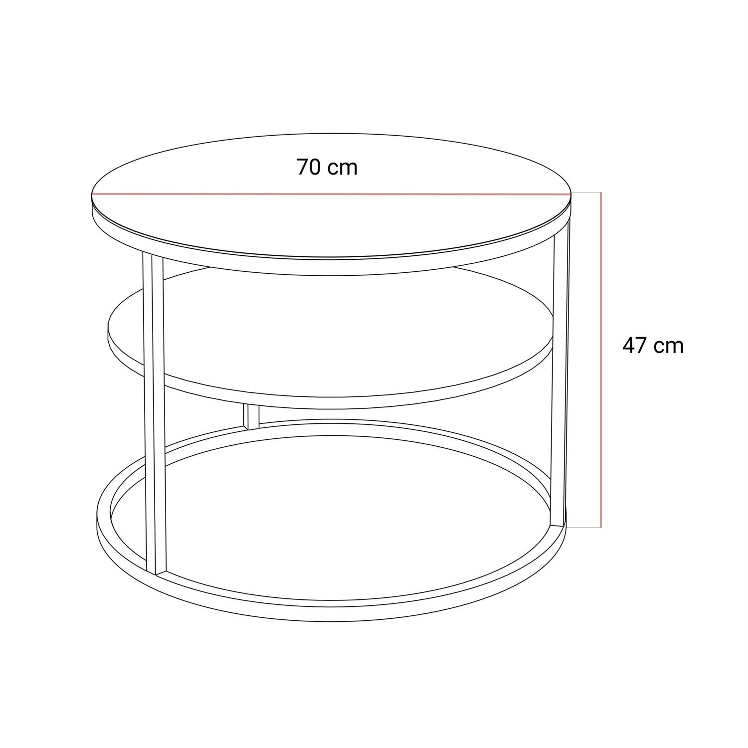 Stolik Kawowy CIRI GLASS KASZMIR z półką