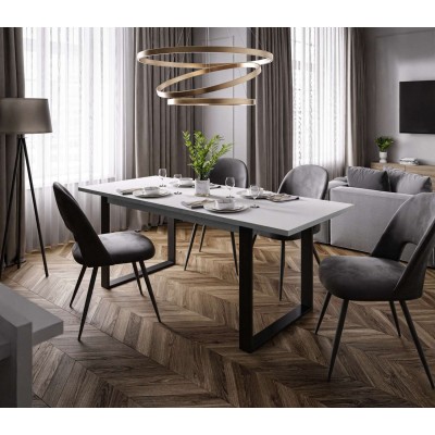 Zestaw mebli ART - O z krzesłami biały mat