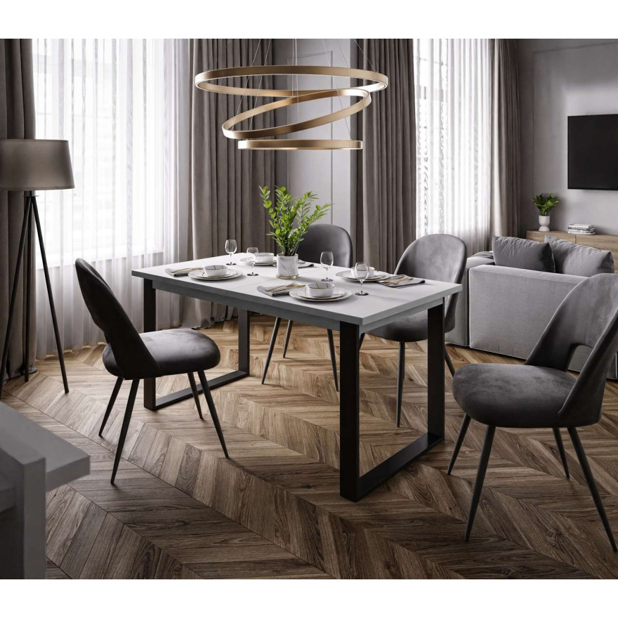 Zestaw mebli ART - O z krzesłami biały mat