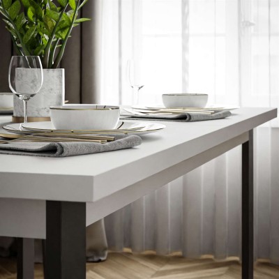 Zestaw mebli ART - O z krzesłami biały mat