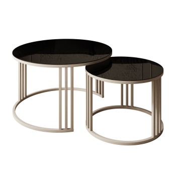 Stolik kawowy LORI 2w1 KASZMIR ze szklanym blatem