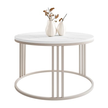 Okrągły stolik kawowy LORI MAT na kaszmirowym stelażu