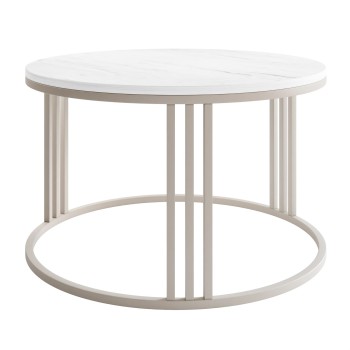 Okrągły stolik kawowy LORI MAT na kaszmirowym stelażu