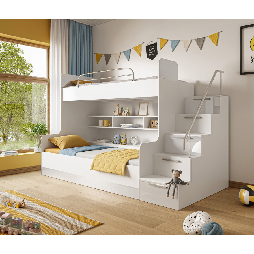Łóżko piętrowe dziecięce KIDDO 2 wysoki połysk