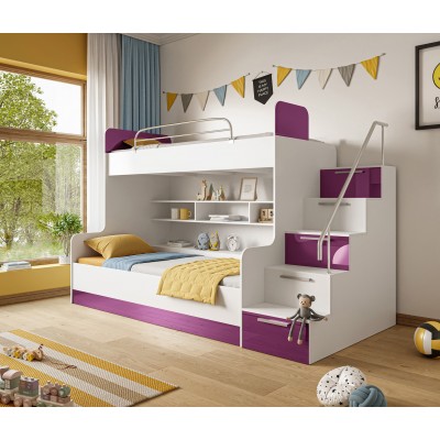 Łóżko piętrowe dziecięce KIDDO 2 wysoki połysk