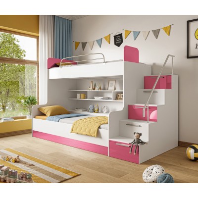 Łóżko piętrowe dziecięce KIDDO 2 wysoki połysk