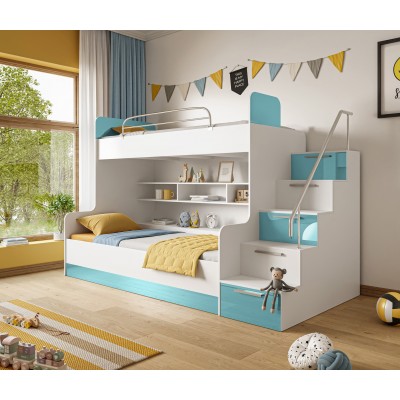 Łóżko piętrowe dziecięce KIDDO 2 wysoki połysk