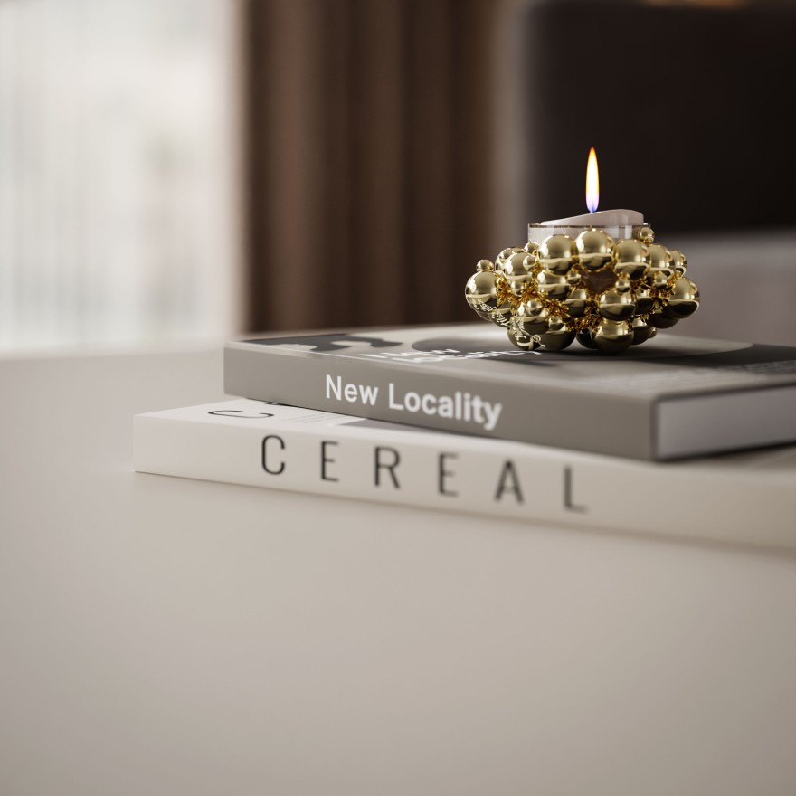 Stolik kawowy SAPHIRA GOLD z półką