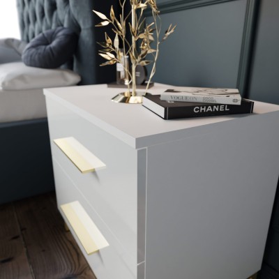 Szafka nocna LINA GOLD NÓŻKI wysoki połysk Szafka nocna LINA GOLD NÓŻKI wysoki połysk