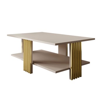 Stolik kawowy SAPHIRA GOLD z półką