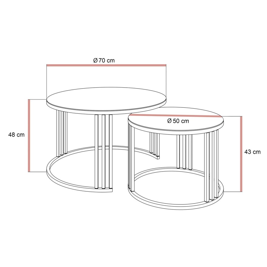 Stolik kawowy LORI 2w1 KASZMIR ze szklanym blatem