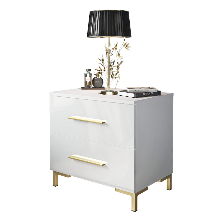 Szafka nocna LINA GOLD NÓŻKI wysoki połysk Szafka nocna LINA GOLD NÓŻKI wysoki połysk