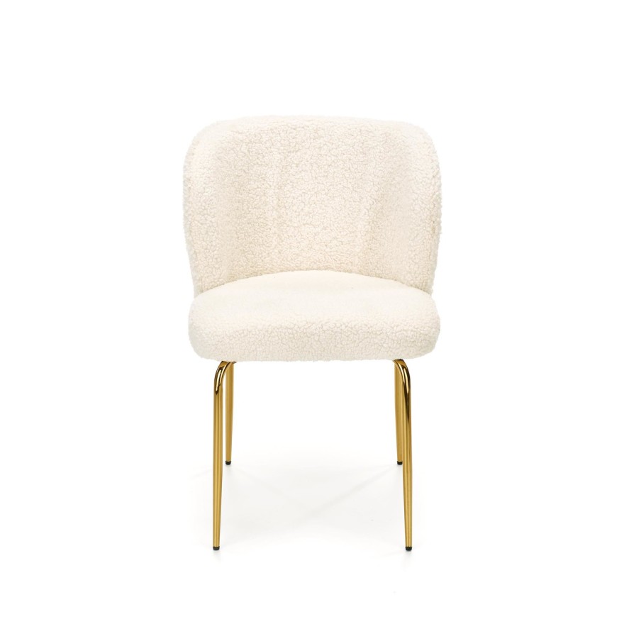 Krzesło tapicerowane LOVI na złotych nogach
