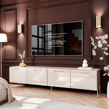 Szafka RTV AURA 200 KASZMIR wysoki połysk na nóżkach