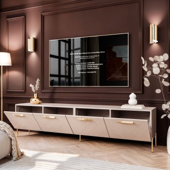 Szafka RTV AURA 200 KASZMIR wysoki połysk na nóżkach