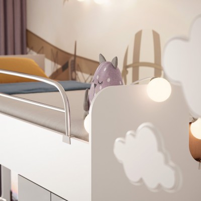Łóżko dziecięce piętrowe KIDDO 4D wysoki połysk