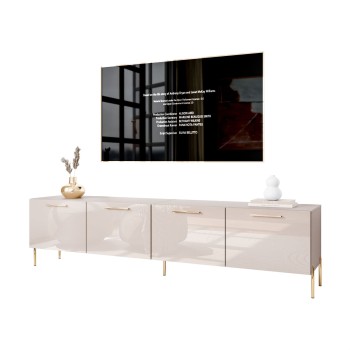 Szafka RTV AURA 200 KASZMIR wysoki połysk na nóżkach