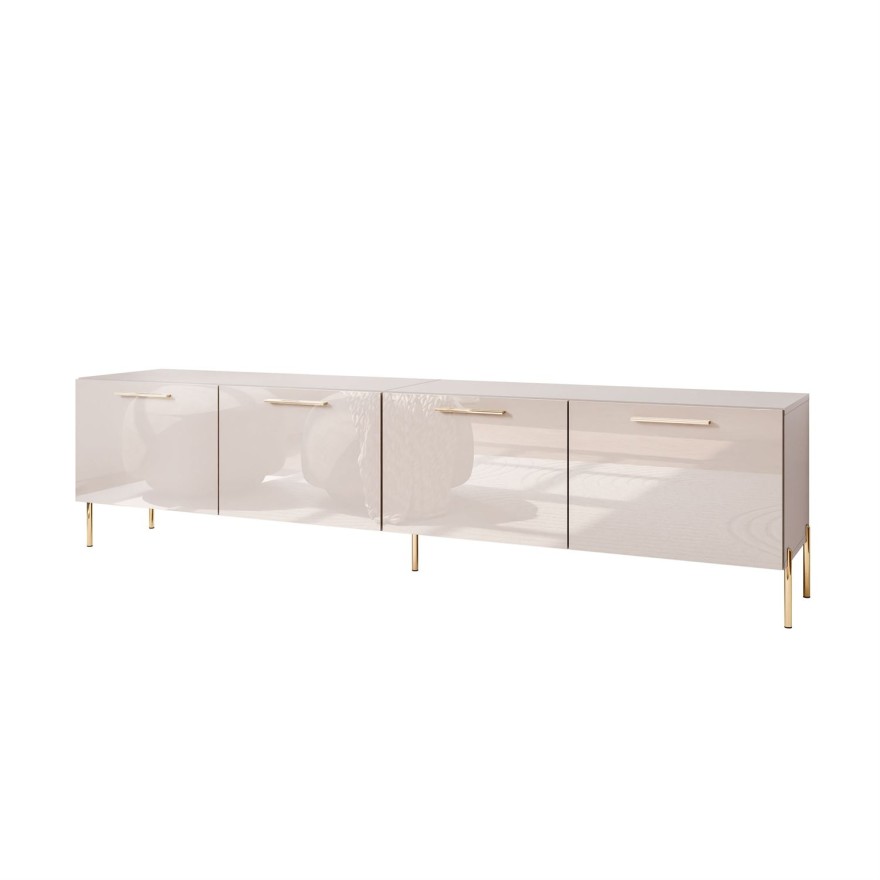 Szafka RTV AURA 200 KASZMIR wysoki połysk na nóżkach