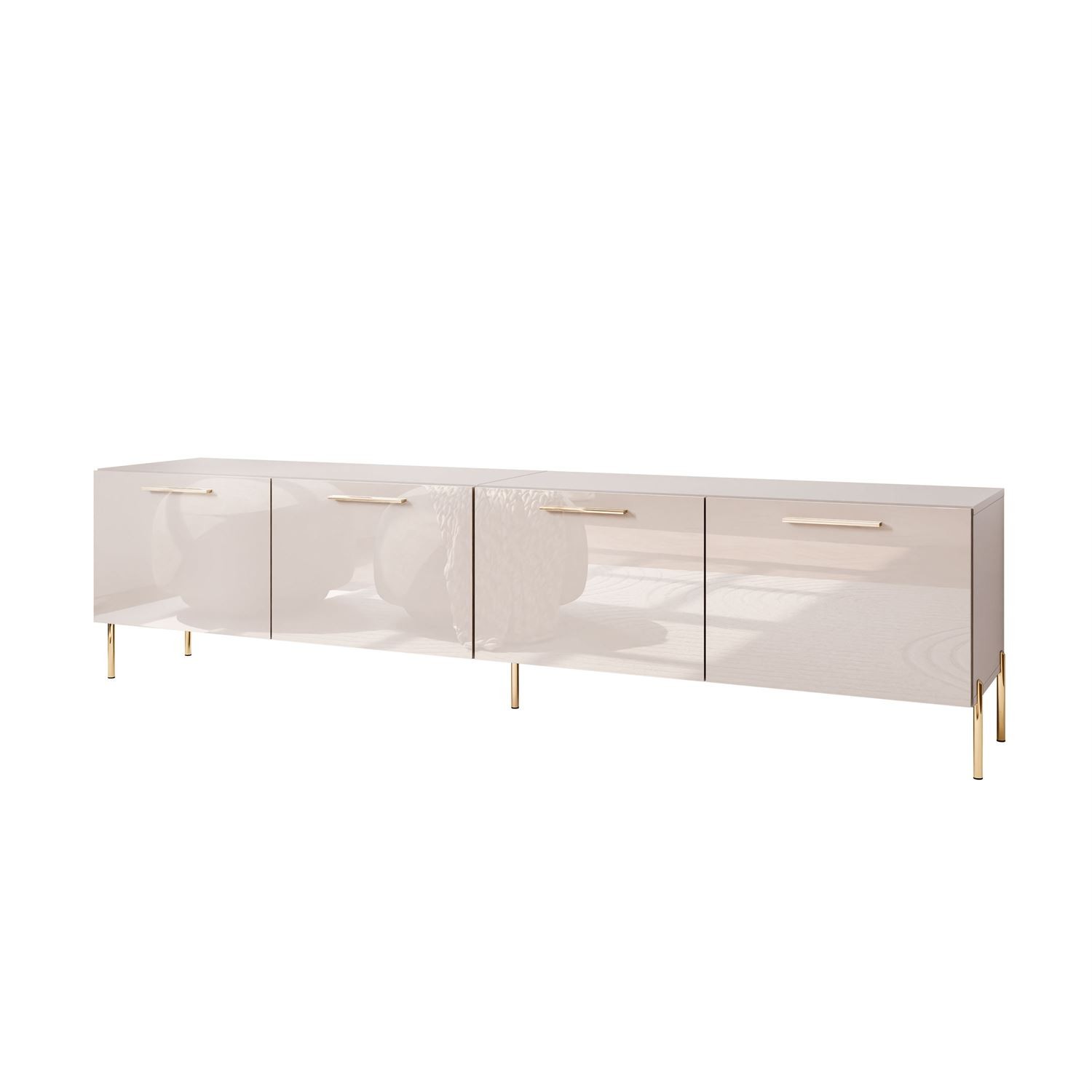 Szafka RTV AURA 200 KASZMIR wysoki połysk na nóżkach