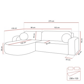 Narożnik VENUS z funkcją spania i pojemnikiem na pościel