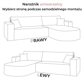 Narożnik SOPRANO z funkcją spania i pojemnikiem