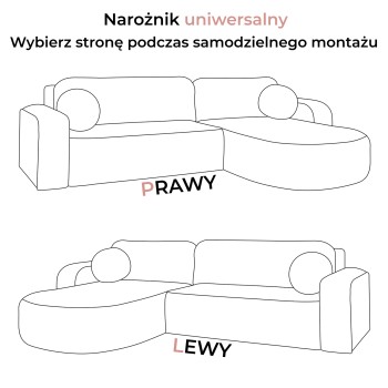 Narożnik VENUS z funkcją spania i pojemnikiem na pościel