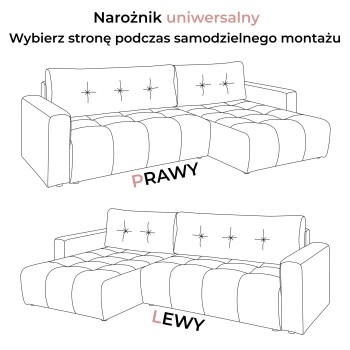 Narożnik tapicerowany ASTON z funkcją spania