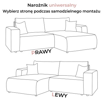 Narożnik MOVE z funkcją spania i pojemnikiem na pościel