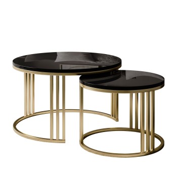 Stolik kawowy 2w1 LORI wysoki połysk złoto szczotkowane