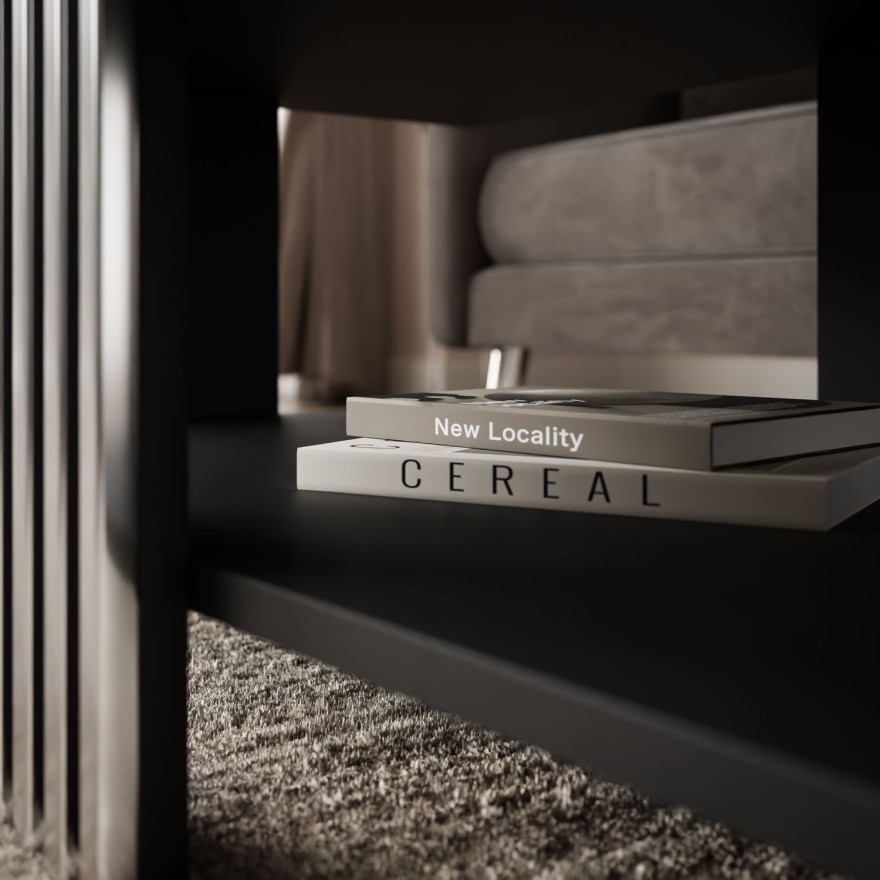 Stolik kawowy SAPHIRA SILVER z półką