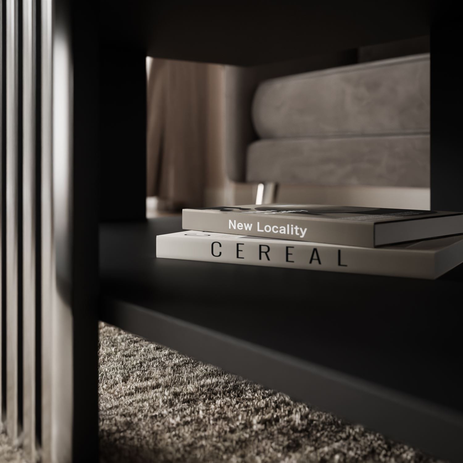 Stolik kawowy SAPHIRA SILVER z półką