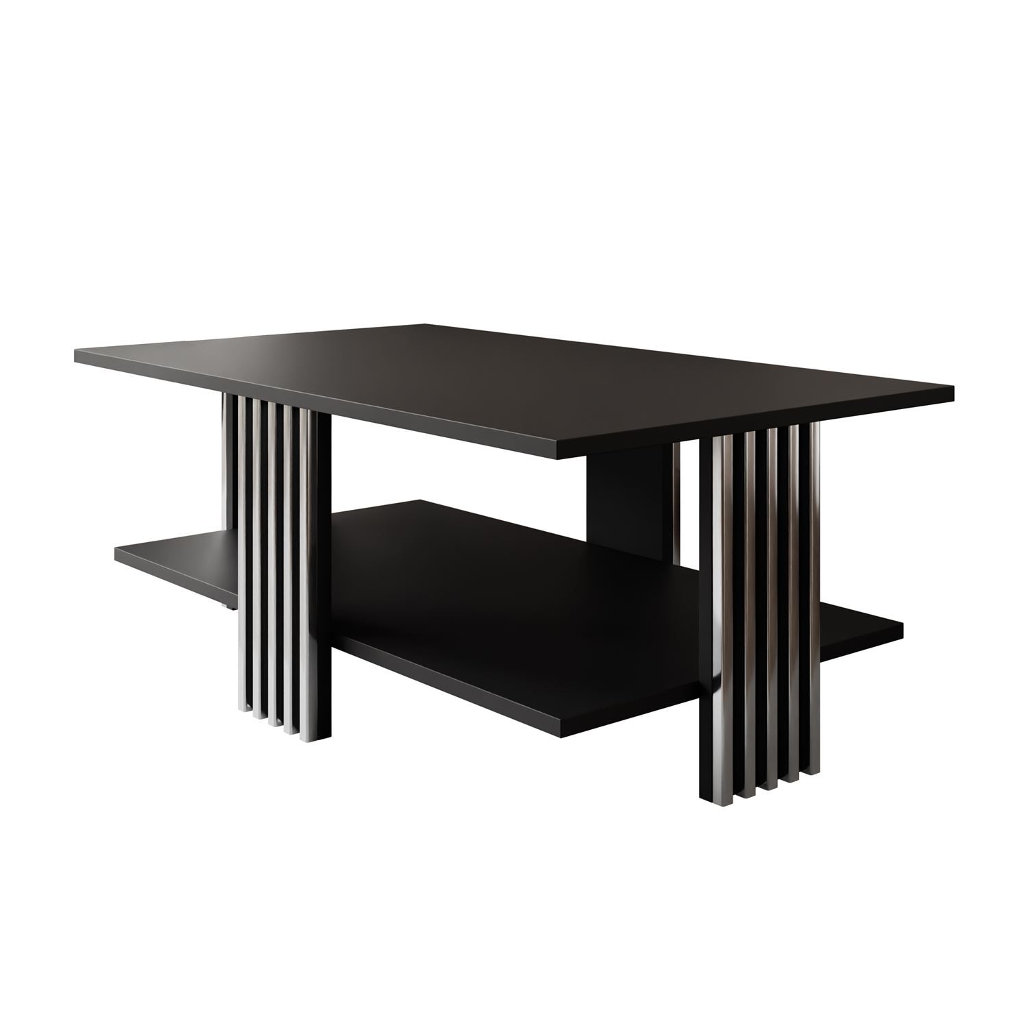 Stolik kawowy SAPHIRA SILVER z półką