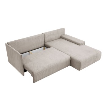 Narożnik tapicerowany LAVIO L z funkcją spania i pojemnikiem na pościel