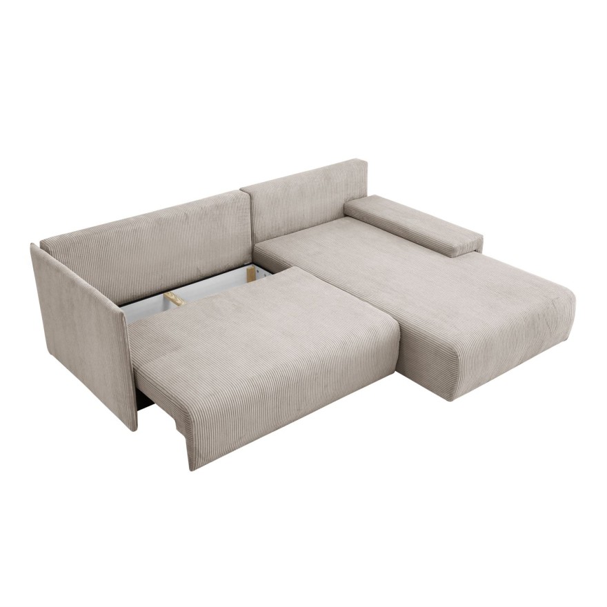 Narożnik tapicerowany LAVIO L z funkcją spania i pojemnikiem na pościel