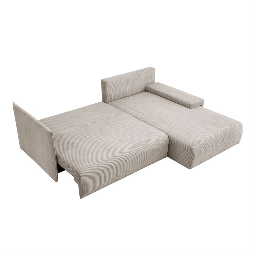 Narożnik tapicerowany LAVIO L z funkcją spania i pojemnikiem na pościel
