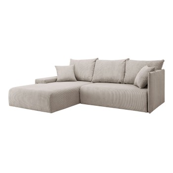 Narożnik tapicerowany LAVIO L z funkcją spania i pojemnikiem na pościel